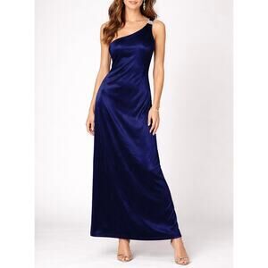 Rampage Vintage Y2K One Shoulder Prom Gown Navy Blue Sz 11 Formal